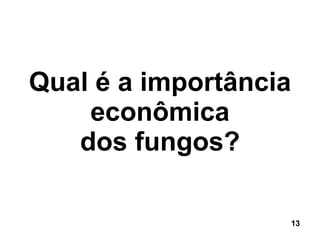 Qual é a importância econômica dos fungos? 13 