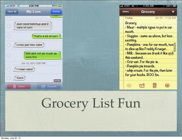 Fun Grocery Lists