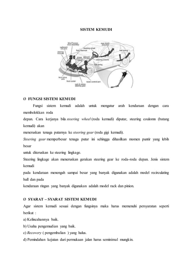 Fungsi fungsi sistem kemudi PDF