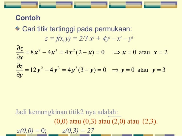 Contoh Soal Dan Pembahasan Kalkulus Peubah Banyak Contoh Contoh Soal Dan Pembahasan Kalkulus Peubah Banyak Contoh
