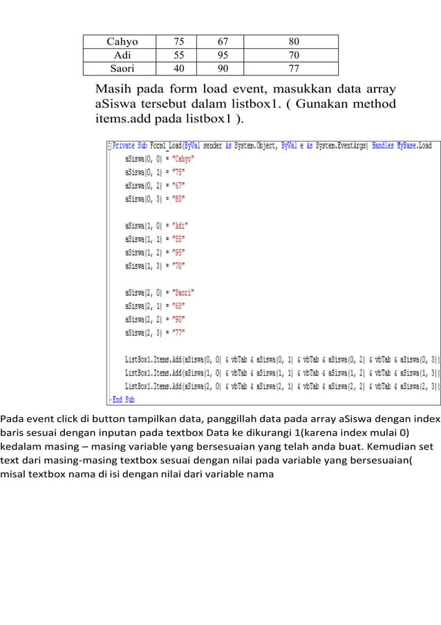 Fungsi Array pada VB.docx