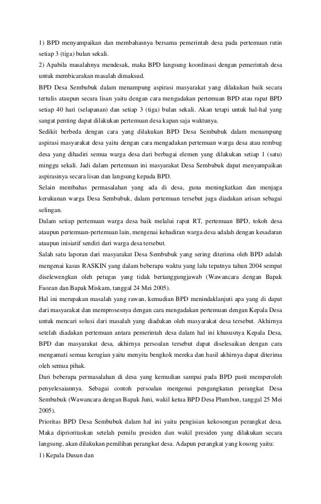 Fungsi badan permusyawaratan desa dalam penyelenggaraan 