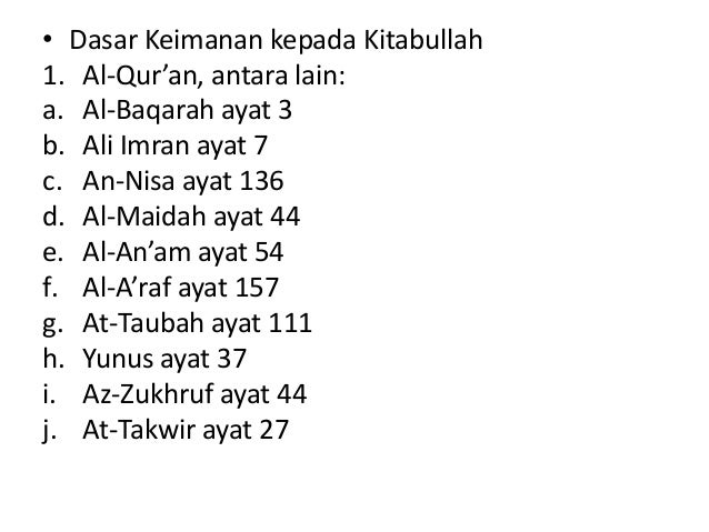 Fungsi beriman pada kitab Allah
