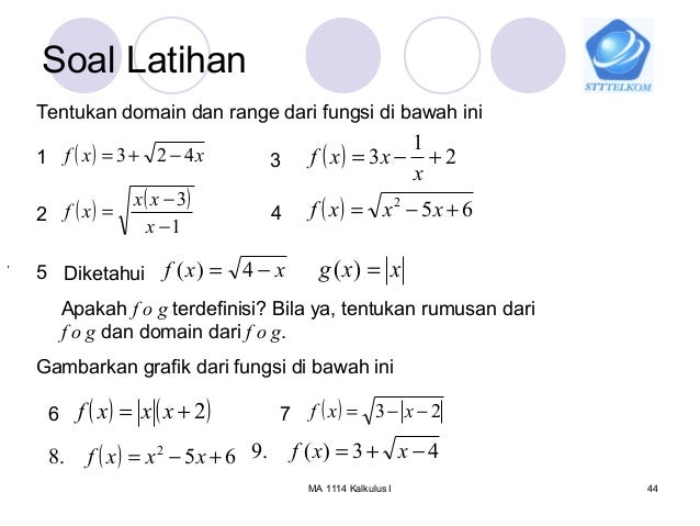 Contoh Soal Dan Pembahasan Fungsi Domain Dan Range Barisan Contoh