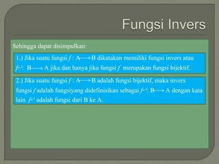 Fungsi invers matematika | PPTX
