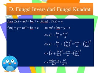 D. Fungsi Invers dari Fungsi Kuadrat
 