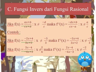 C. Fungsi Invers dari Fungsi Rasional
 