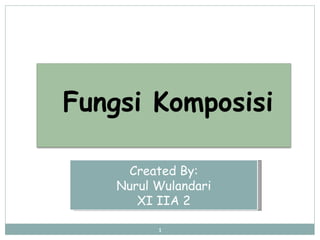 Fungsi Komposisi

     Created By:
    Nurul Wulandari
       XI IIA 2

          1
 