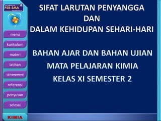 menu
kurikulum
materi
latihan
Uji kompetensi
referensi
penyusun
selesai
KIMIA
 