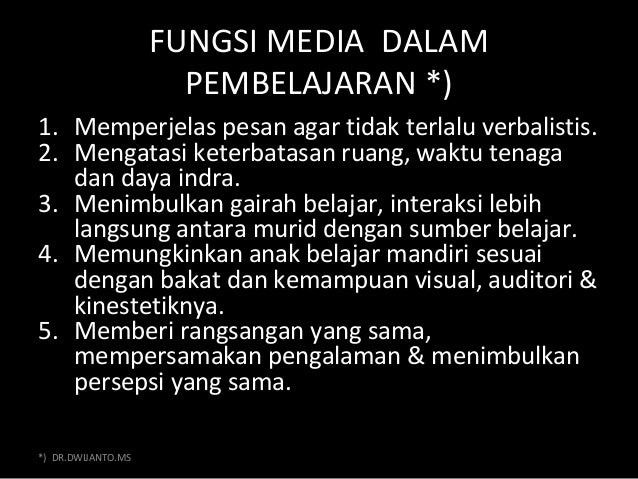Fungsi media dalam pembelajaran