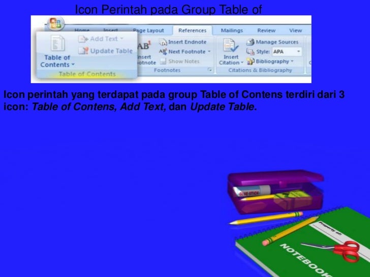 Fungsi Menu Pada Icon Word 2007