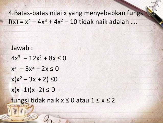 14++ Contoh Soal Turunan Fungsi Naik Dan Turun - Kumpulan Contoh Soal