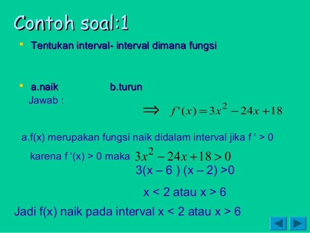Contoh Soal Fungsi Naik Dan Fungsi Turun Matematika