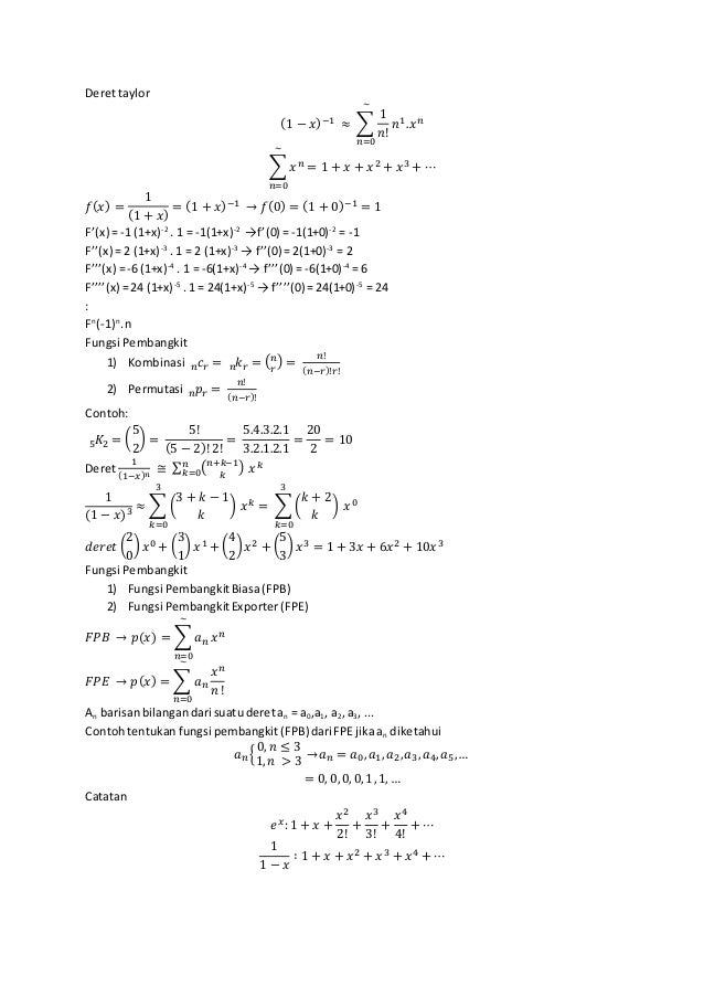 Matematika Diskrit Fungsi Pembangkit Part 3