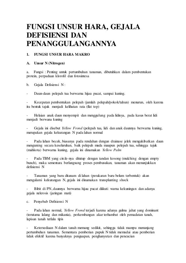 Fungsi Unsur Hara Fungsi Unsur Hara