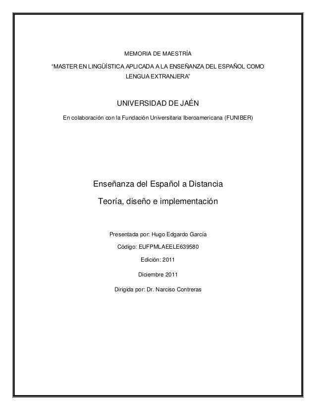 Maestria Enseñanza Del Español Como Lengua Extranjera