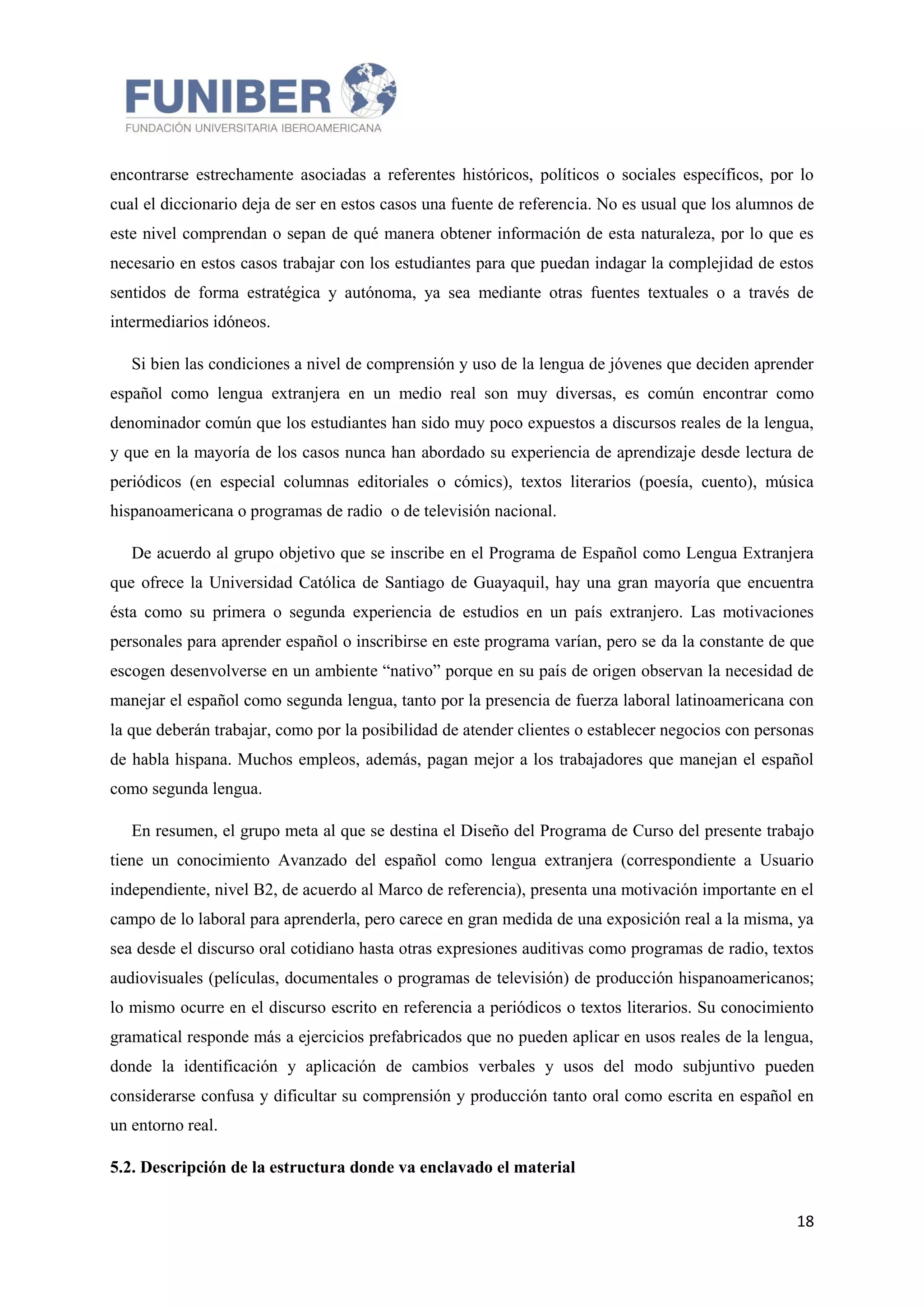 Funiber Tesis Alumno FUNIBER: Mariella Manrique - Diseño de una programación de ...
