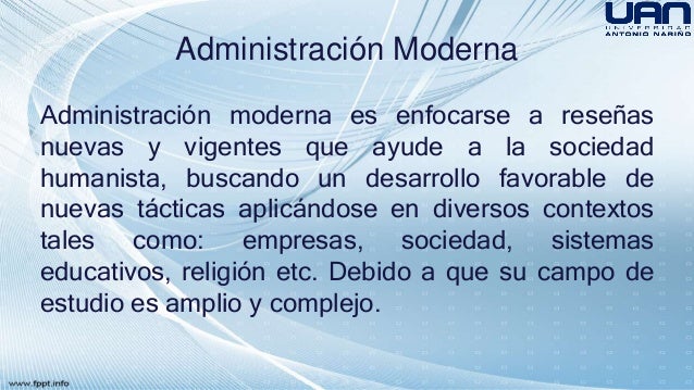 Funicones de la administracion moderna