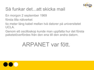Terminalen via en telefonledning.  Genom ett nätverk skulle de få stordatorerna som fanns i landet kunna utnyttjas effektivare.  