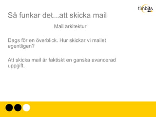 Så funkar det...att skicka mail Talk Därmed kunde man hålla koll på sina vänner. Hade man skickat ett mail kunde man tom kolla om personen i fråga läst mailet och med hjälp av talk kunde man kommunicera direkt. 