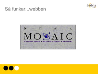 Så funkar...webben 1989: "This proposal concerns the management of general information about accelerators and experiments at CERN. It discusses the problems of loss of information about complex evolving systems and derives a solution based on a distributed hypertext system." 