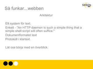 Så funkar...webben Krav: enkelt 