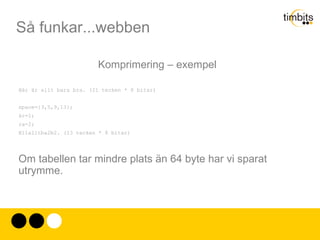 Så funkar...webben URL (Uniform Resource Locator) protokoll :// hostname [: portnummer]/resurs[#partid] Den ger oss också ett schema som avgör vilket protokoll som skall användas. 