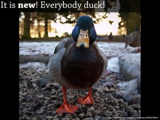 It is new! Everybody duck!




                             http://www.flickr.com/photos/publicenergy/4222279663/
 