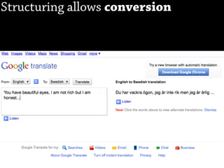 Structuring allows conversion
 