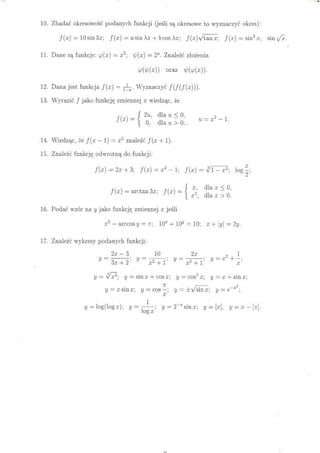 Analiza - funkcje - zadania 1 cz.2