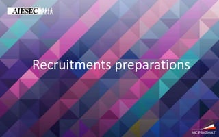 Recruitments preparations
 