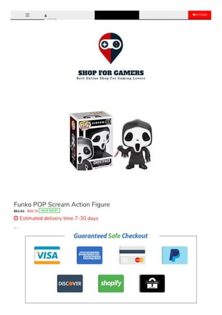  0 ITEMS
LOG IN
Color
Funko POP Scream Action Figure
Sale Ends Once The Timer Hits Zero!
Item Type: Model
Mfg Series Number: Model
Completion Degree: Finished Goods
Remote Control: No
Gender: Unisex
Size: 3cm-7cm
Warning: Toys
Dimensions: 10cm
Scale: 1/60
Version Type: First Edition
Commodity Attribute: Finished Goods
Condition: In-Stock Items
Theme: Movie & TV
Funko POP Scream Action Figure
$51.61 $34.74 SAVE $16.87
 Estimated delivery time 7-30 days
 
