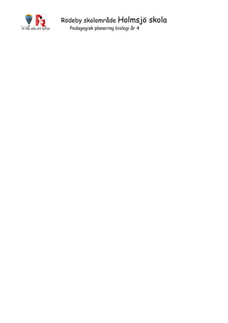 Rödeby skolområde Holmsjö skola
Vi får alla att lyfta! Pedagogisk planering biologi år 4
 