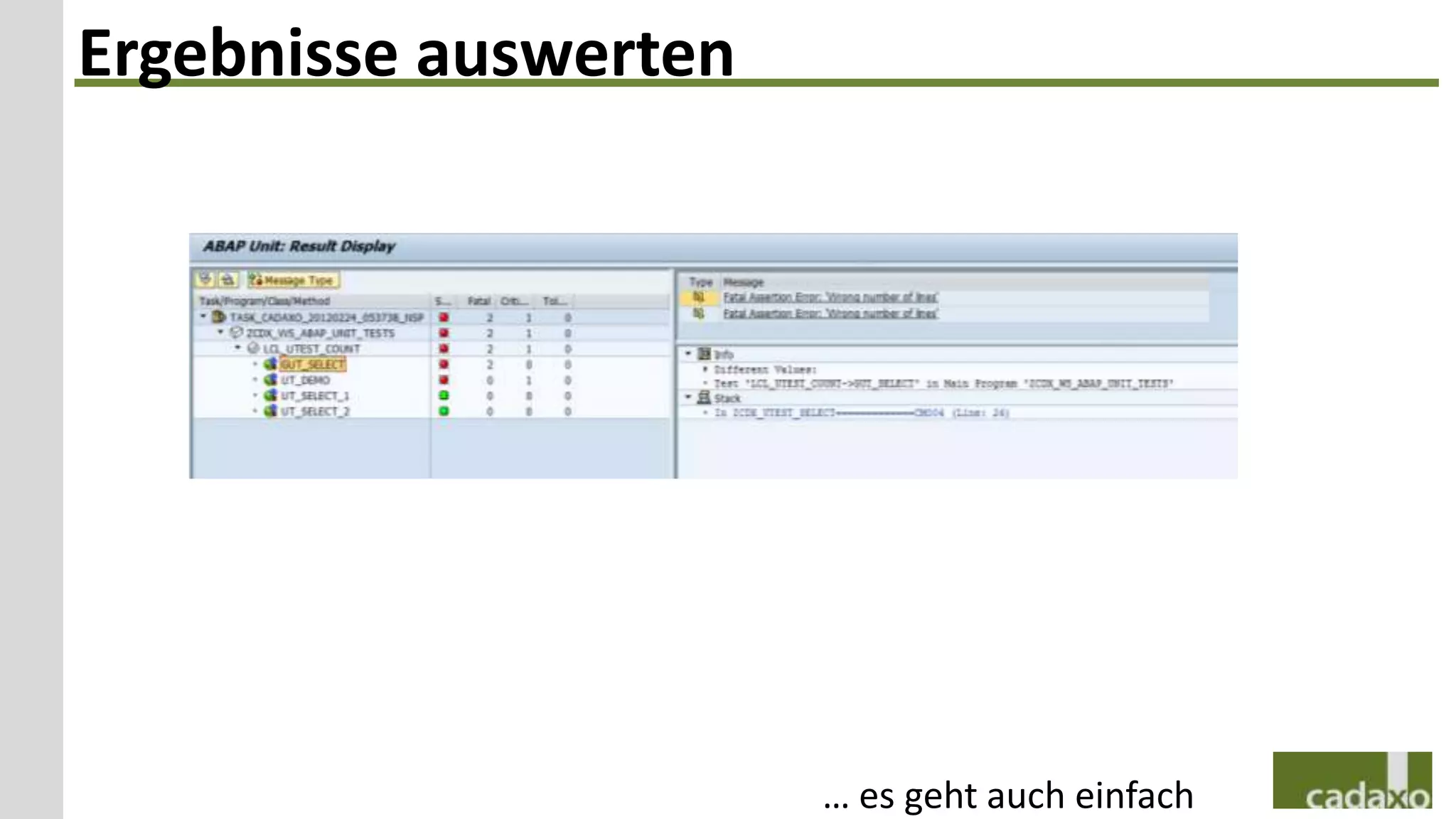 Ergebnisse auswerten




                       … es geht auch einfach
 