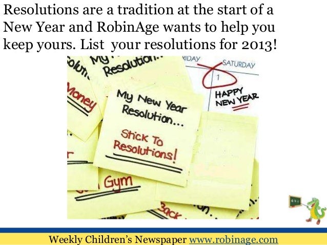 Fun Learning For Kids : New Year Resolutions