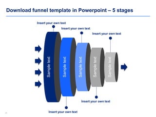 2626
Download funnel template in Powerpoint – 5 stages
Sampletext
Sampletext
Sampletext
Sampletext
Sampletext
Insert your own text
Insert your own text
Insert your own text
Insert your own text
Insert your own text
 