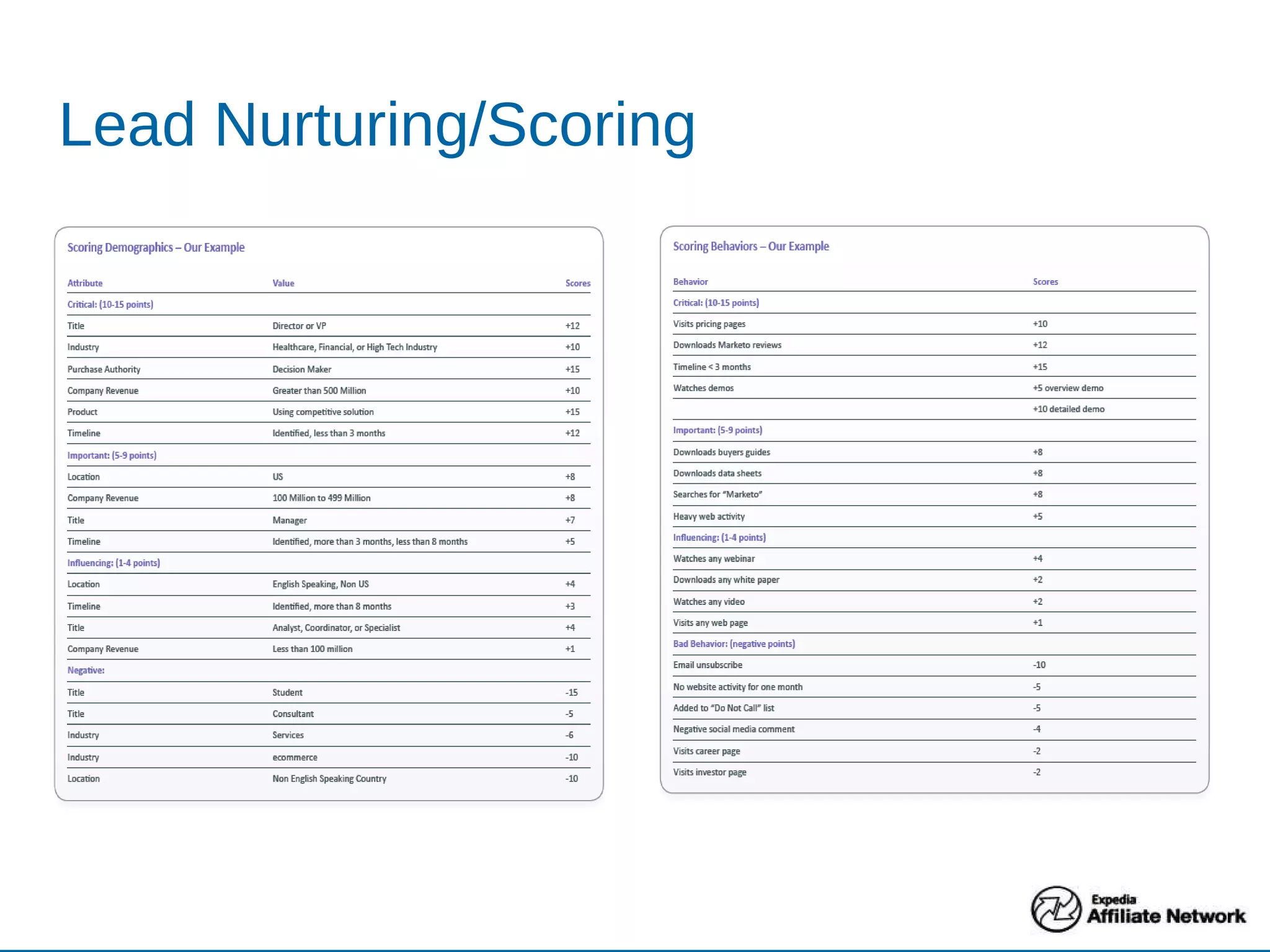 Lead Nurturing/Scoring