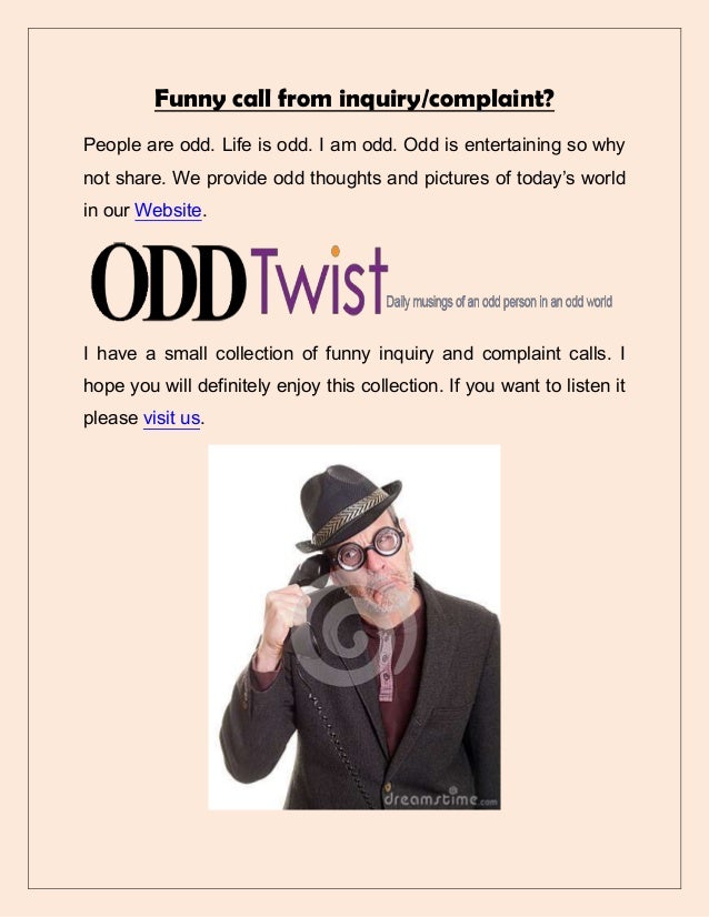 Funny complaint calls