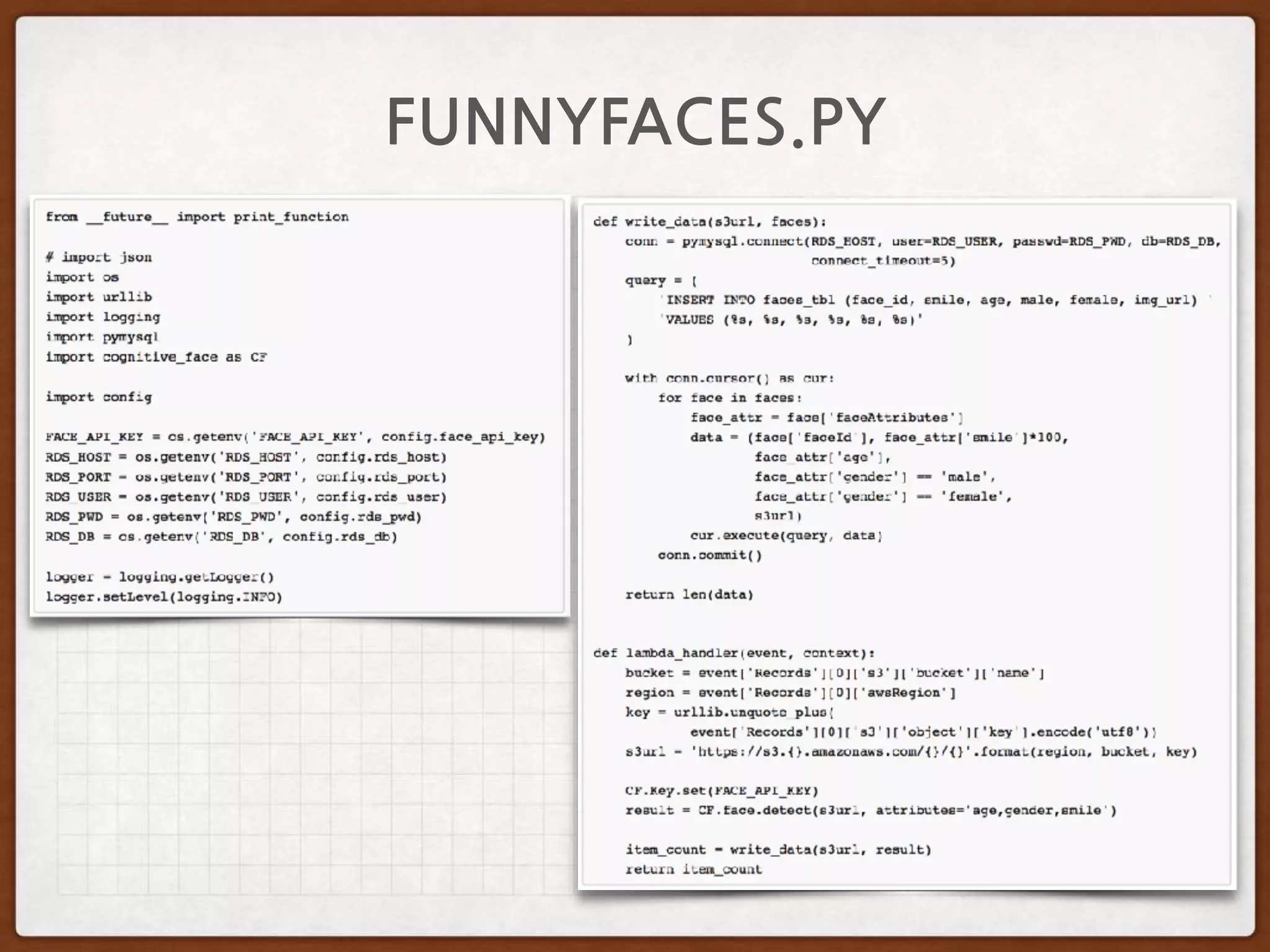 LAMBDA 테스트
• s3put_event.json 작성
• emulambda를 이용하여 테
스트
 