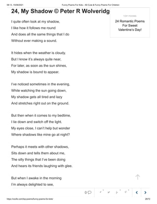 Funny Poems For Kids – 60 Cute & Funny Poems For Children | PDF