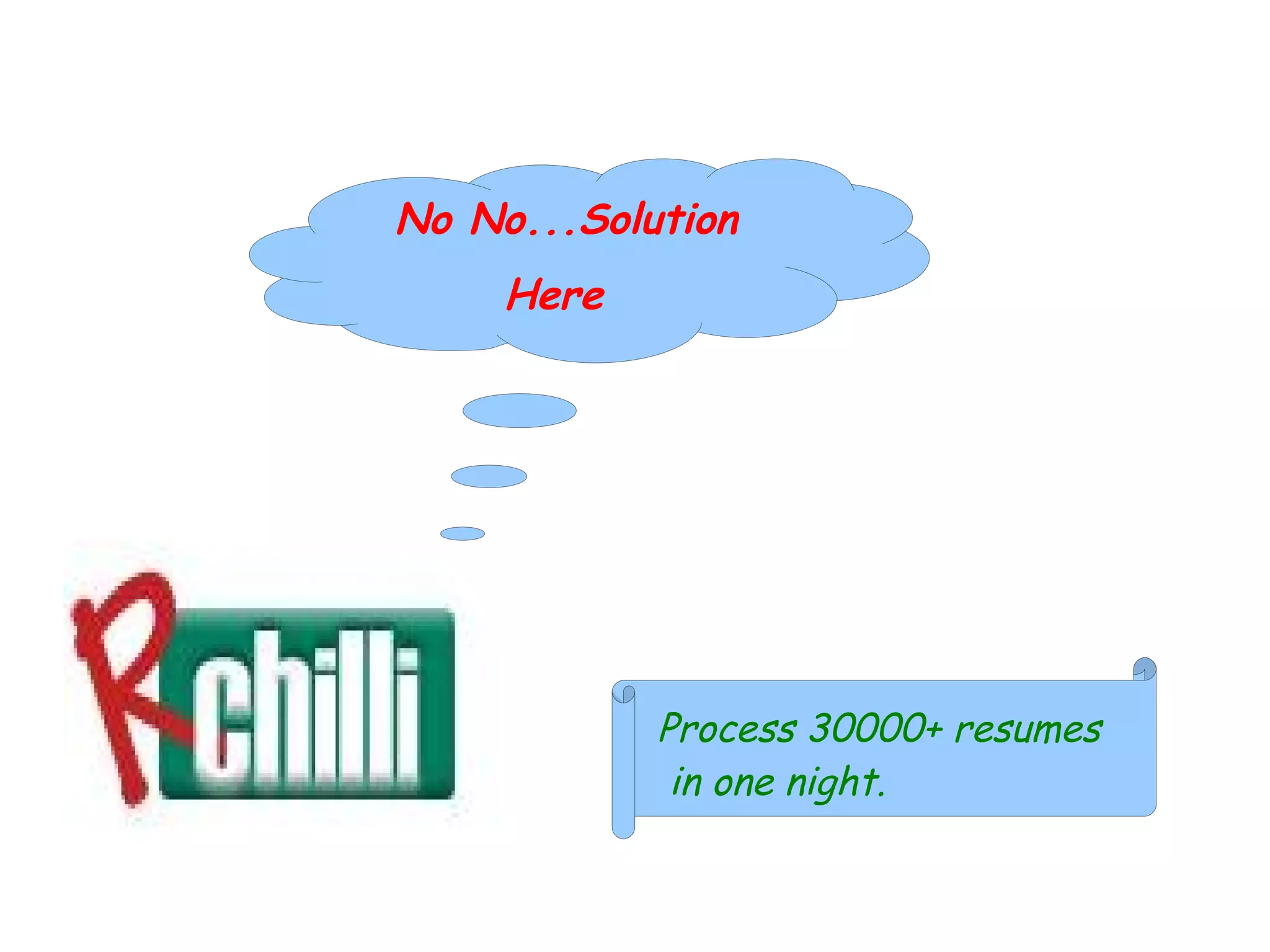 Process 30000+ resumes in one night. No No...Solution Here