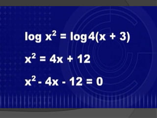 Função, equação e inequação logarítmica