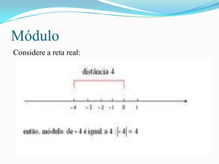 Módulo
Considere a reta real:
 