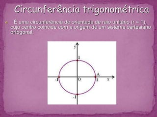 Circunferência trigonométrica ,[object Object],[object Object]
