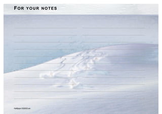 FOR YOUR NOTES




Halfpipe 032003.en
 