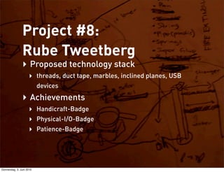Project #8:
                Rube Tweetberg
                ‣ Proposed technology stack
                     ‣ threads, duc...