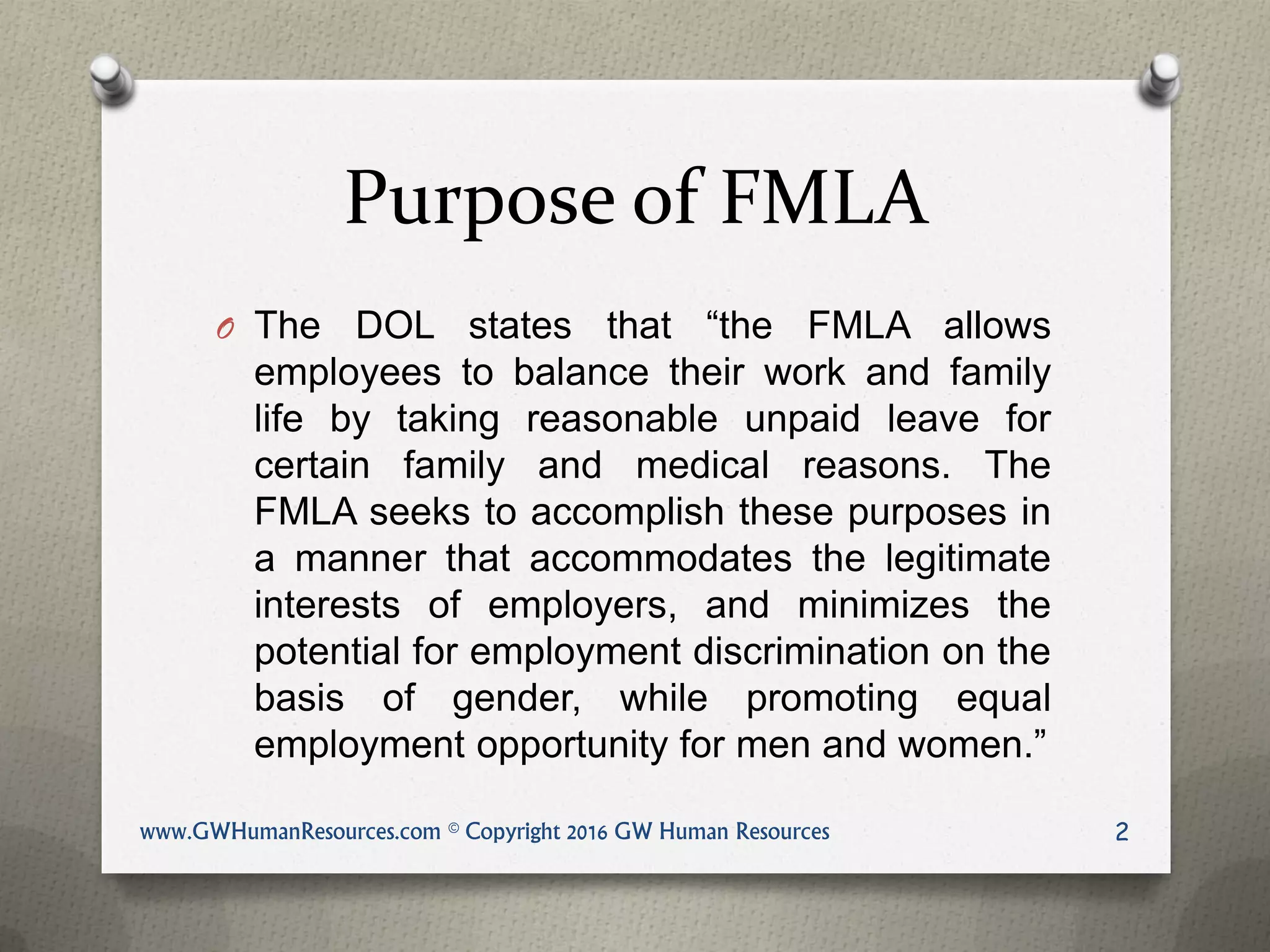 Fmla Explained F.U.N. slides Family and Medical Leave Act (FMLA) | PDF