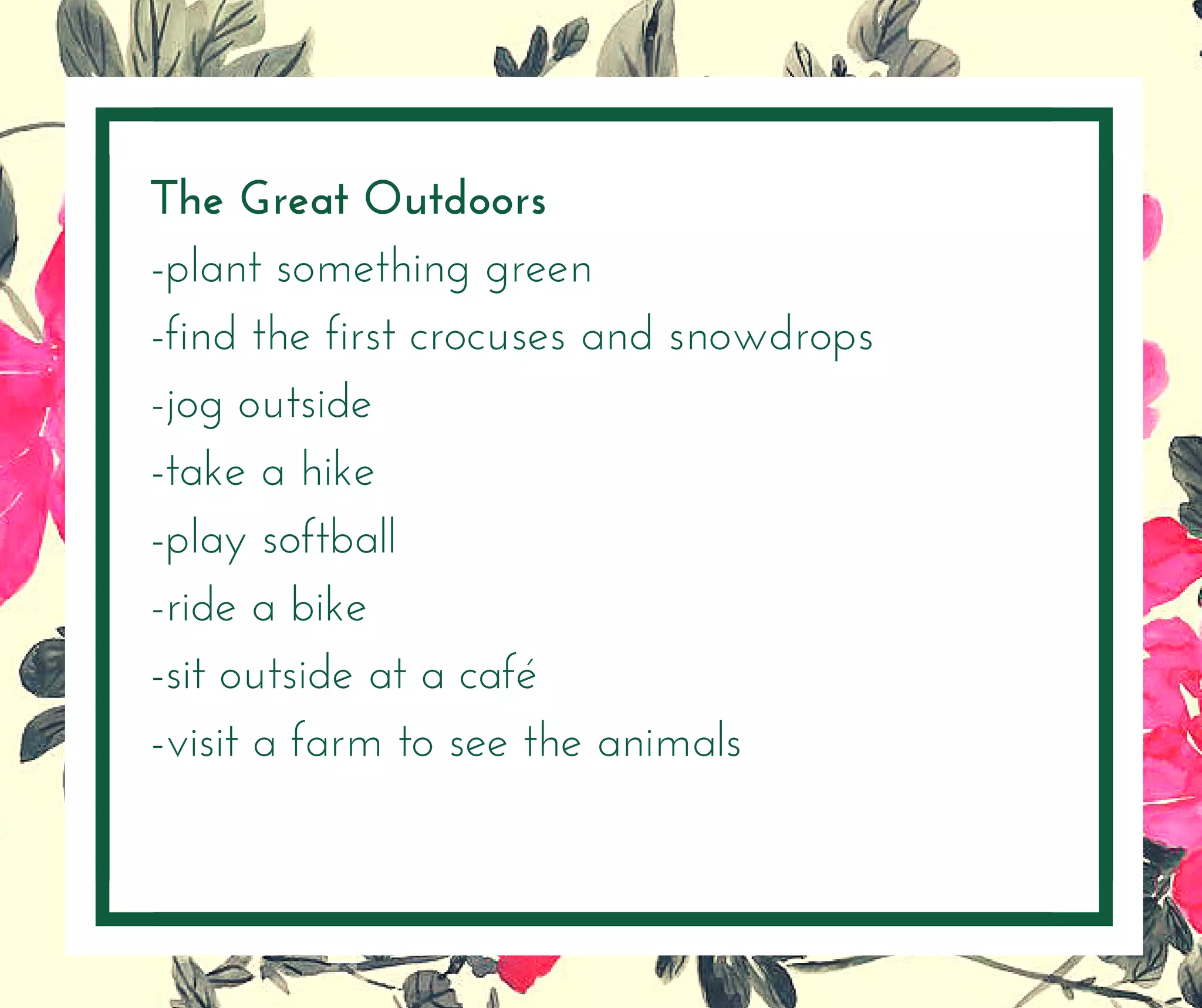 Fun Spring Activities Checklist | PDF