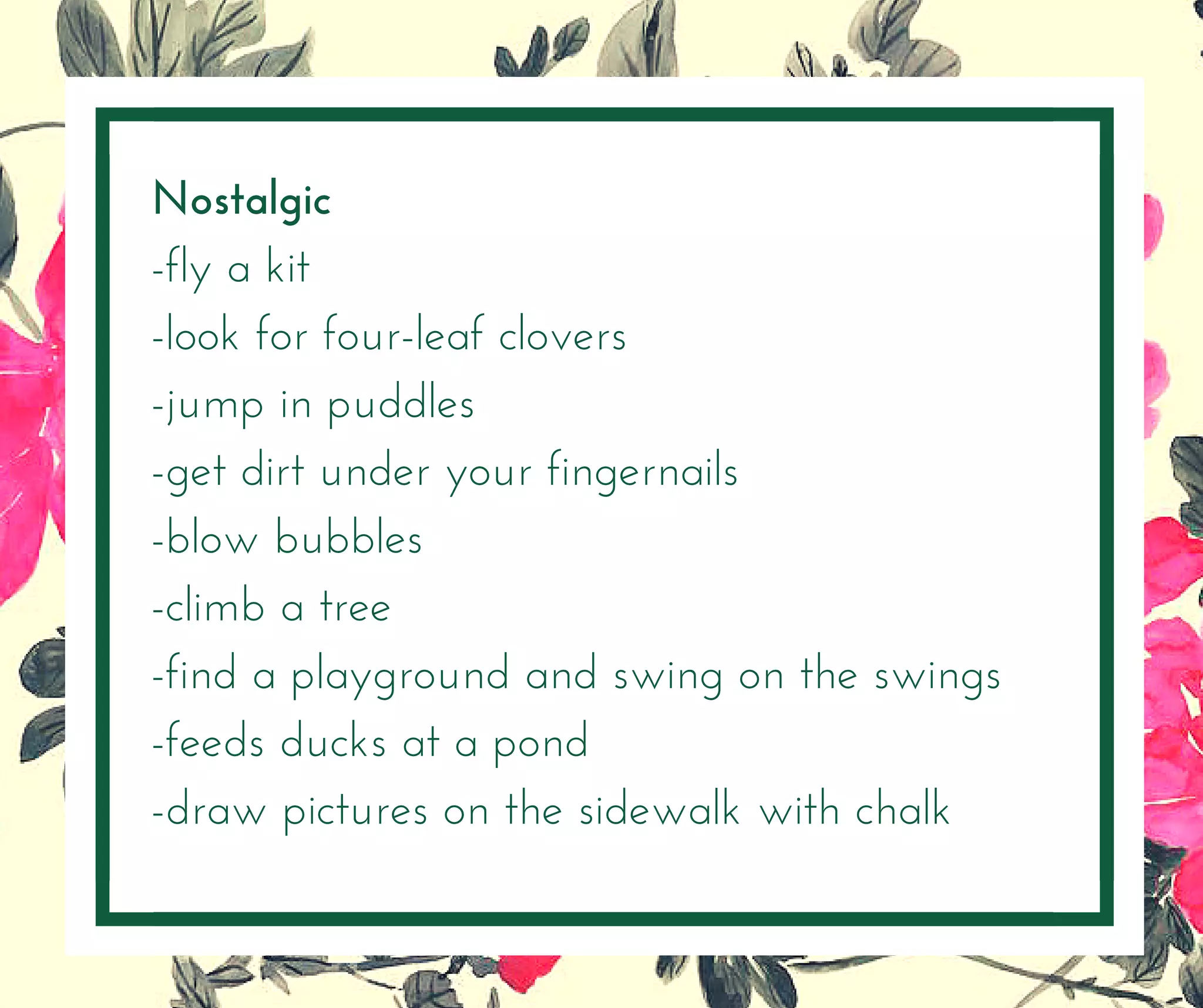 Fun Spring Activities Checklist | PDF