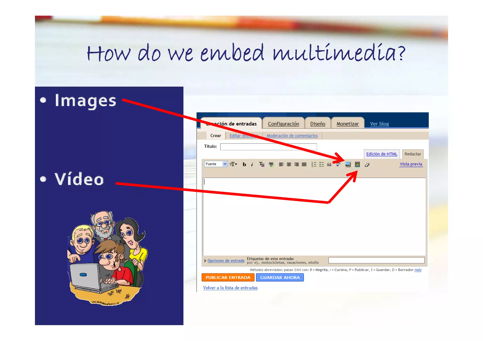 How do we embed multimedia?
 